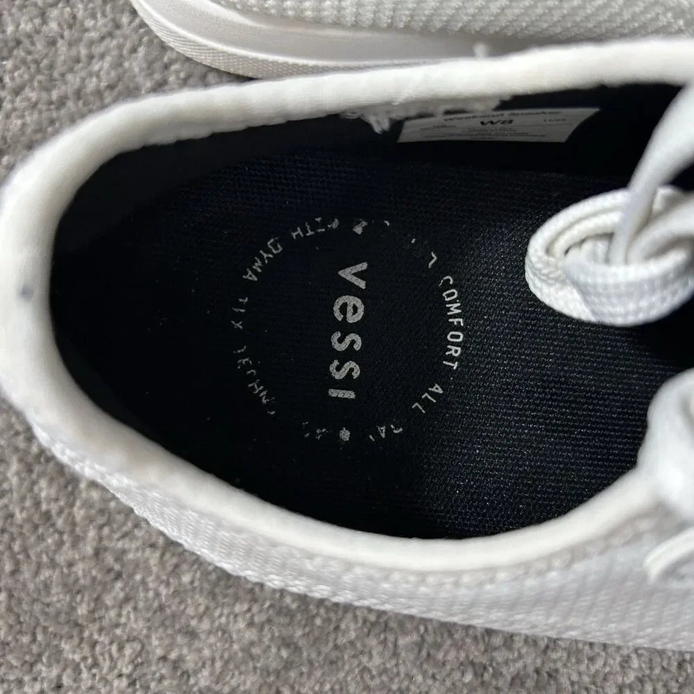 Vessi Weekend Classic Women’s Size 8 Marble White Casual Athletic Shoes Used